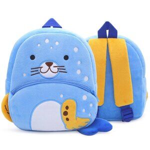 Cute Animal Plush Backpack for Toddlers Kids Gift Bag ( seal )